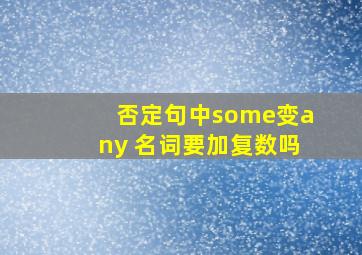 否定句中some变any 名词要加复数吗